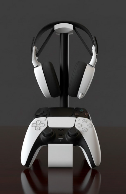 Headset & Dubbele Controller Stand - Zwarte Stok