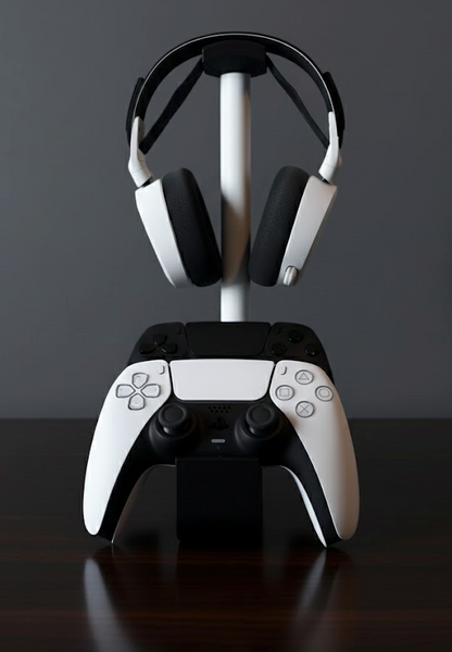 Headset & Dubbele Controller Stand - Witte Stok