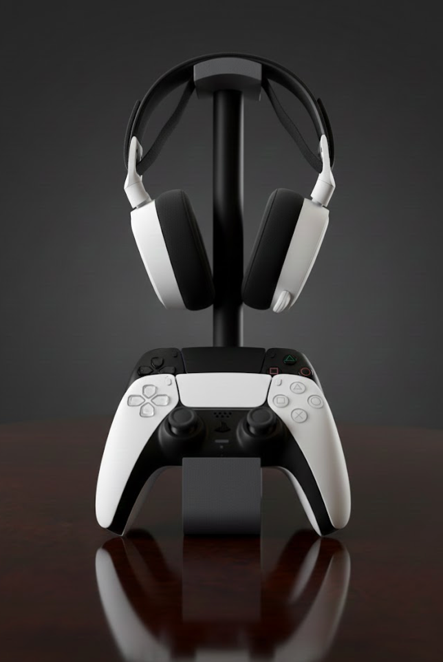 Headset & Dubbele Controller Stand - Zwarte Stok