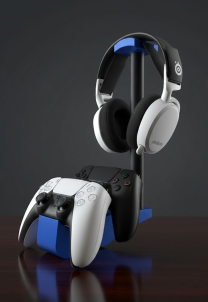 Headset & Dubbele Controller Stand - Zwarte Stok