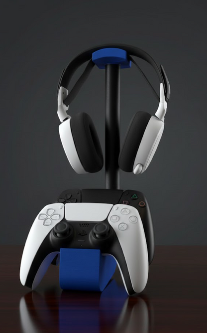 Headset & Dubbele Controller Stand - Zwarte Stok
