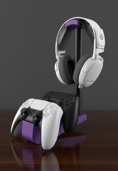 Headset & Dubbele Controller Stand - Zwarte Stok