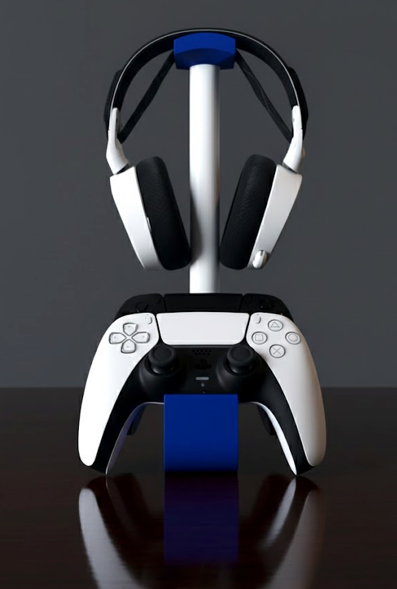 Headset & Dubbele Controller Stand - Witte Stok