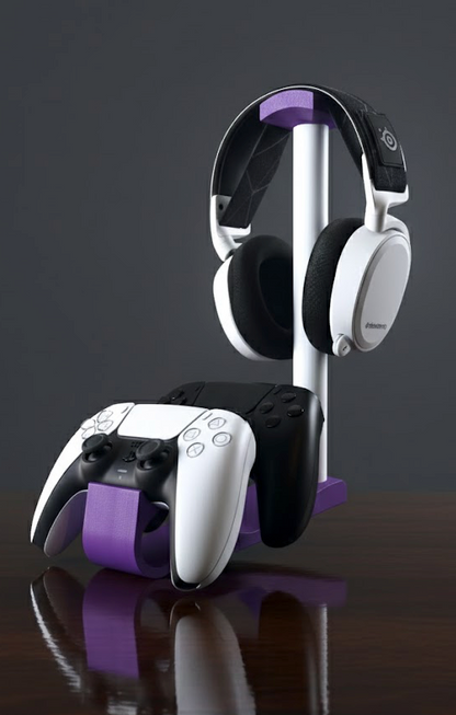 Headset & Dubbele Controller Stand - Witte Stok