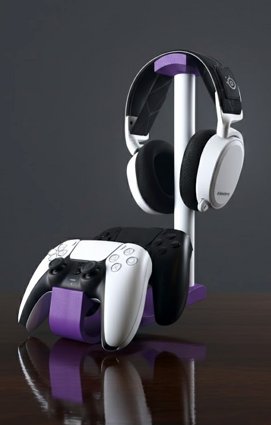 Headset & Dubbele Controller Stand - Witte Stok