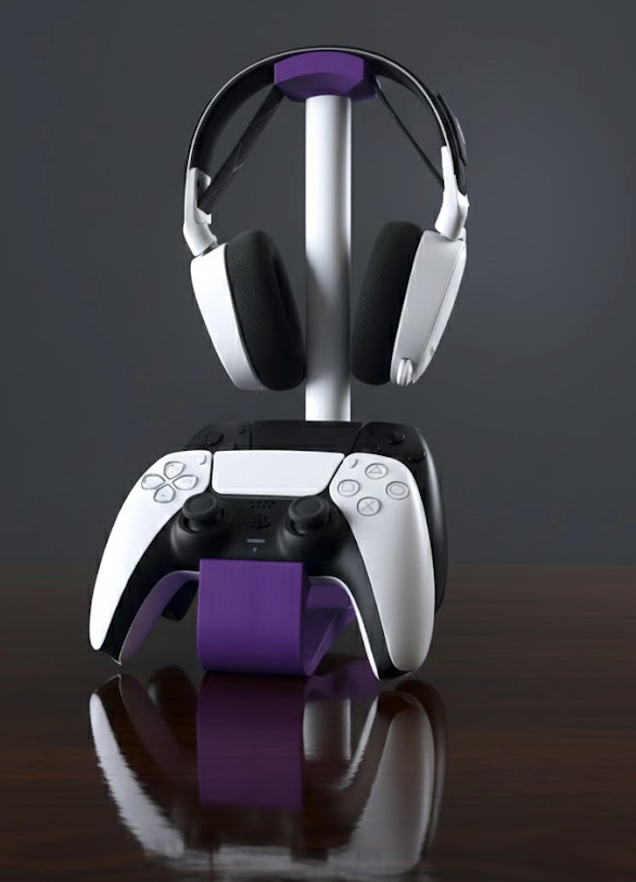 Headset & Dubbele Controller Stand - Witte Stok