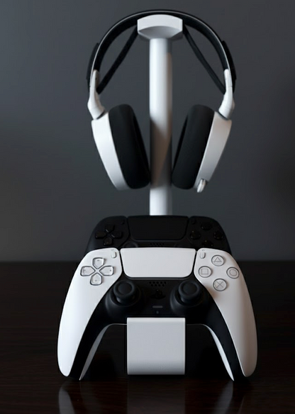 Headset & Dubbele Controller Stand - Witte Stok